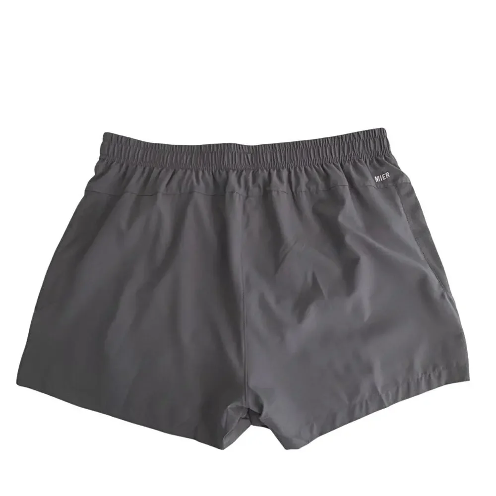 MIER men’s split lite pace shorts gray
